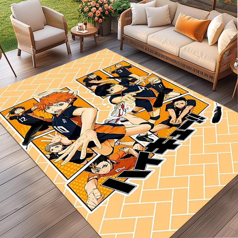 Haikyu Print Rug, Washable Floor Carpet, For Entryway Dorm Laundry Room Office Study, Home Decor Birthday Christmas Gift