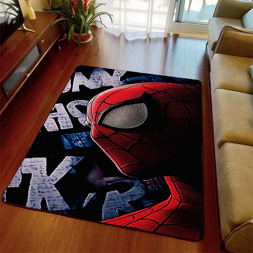Spiderman Pattern Floor Mat Soft Polyester Area Rug Non-Slip Carpet for Living Room Bedroom Home Decor -QJY