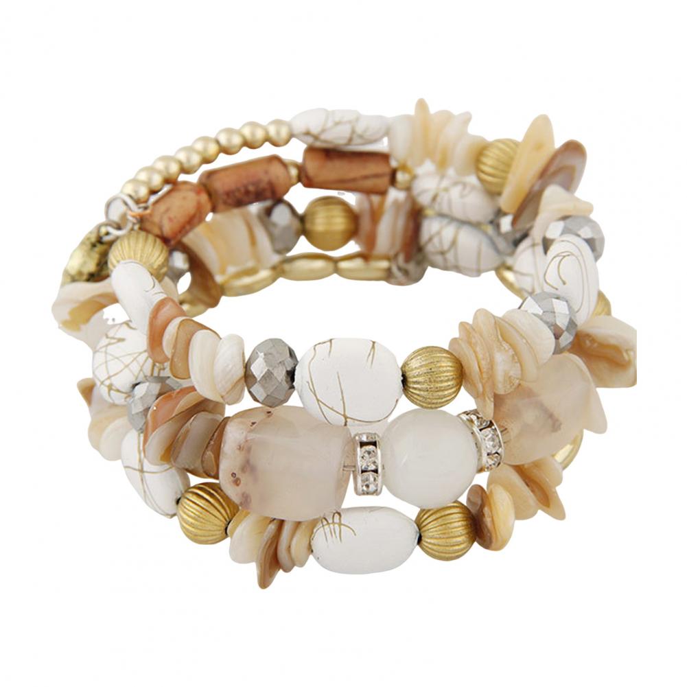 Богемский браслет Богемский многослойный браслет из камней с регулируемым эластичным шнуром Унисекс Ретро этнические украшения на запястье с изображением