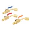 Air Conditioning Refrigerant Angled Compact Ball Valve Brass for R134A R410A R22 and R12 Charging Hoses Or Manifold