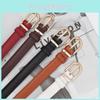 Minimalist Womens Pu Leather Thin Waist Belt With Punch Holes For Trendy Outfits
