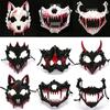 Half Mask Long Teeth Mask Resin Bloody Skull Mask Fancy   Cosplay