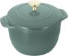 Staub Cocotte De GOHAN Eucalyptus M Rice 2 Cast Enamel Rice Cooker Japanese Product with Serial La Cocotte De GOHAN "La 16cm" Pot, Cups, Iron,