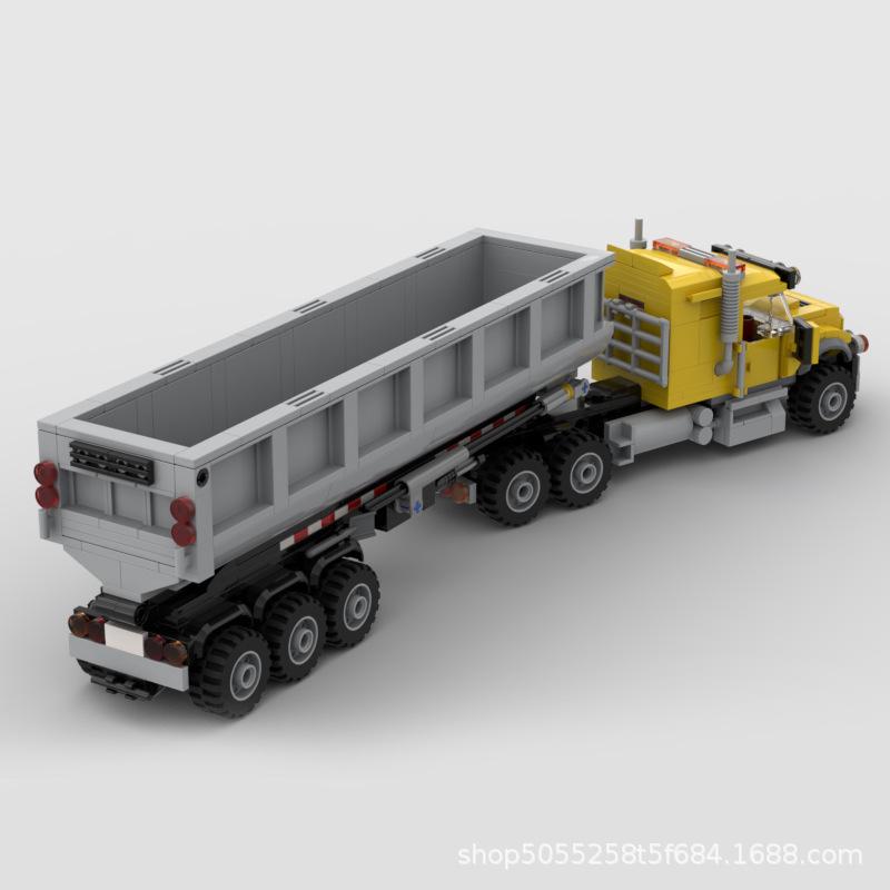 Игрушечная машинка MOC-84964 Самосвальный прицеп Модель из мелких деталей Конструктор Набор украшений