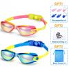 Профессиональные Детские Силиконовые Очки для Плавания Ярких Цветов Анти-Туман УФ Защита Водонепроницаемые Силиконовые Очки для Плавания Детские