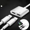 For Iphone 7 8 X Audio Adapter Splitter Double Jack Headphone Charging/Audio/Calling Adapter