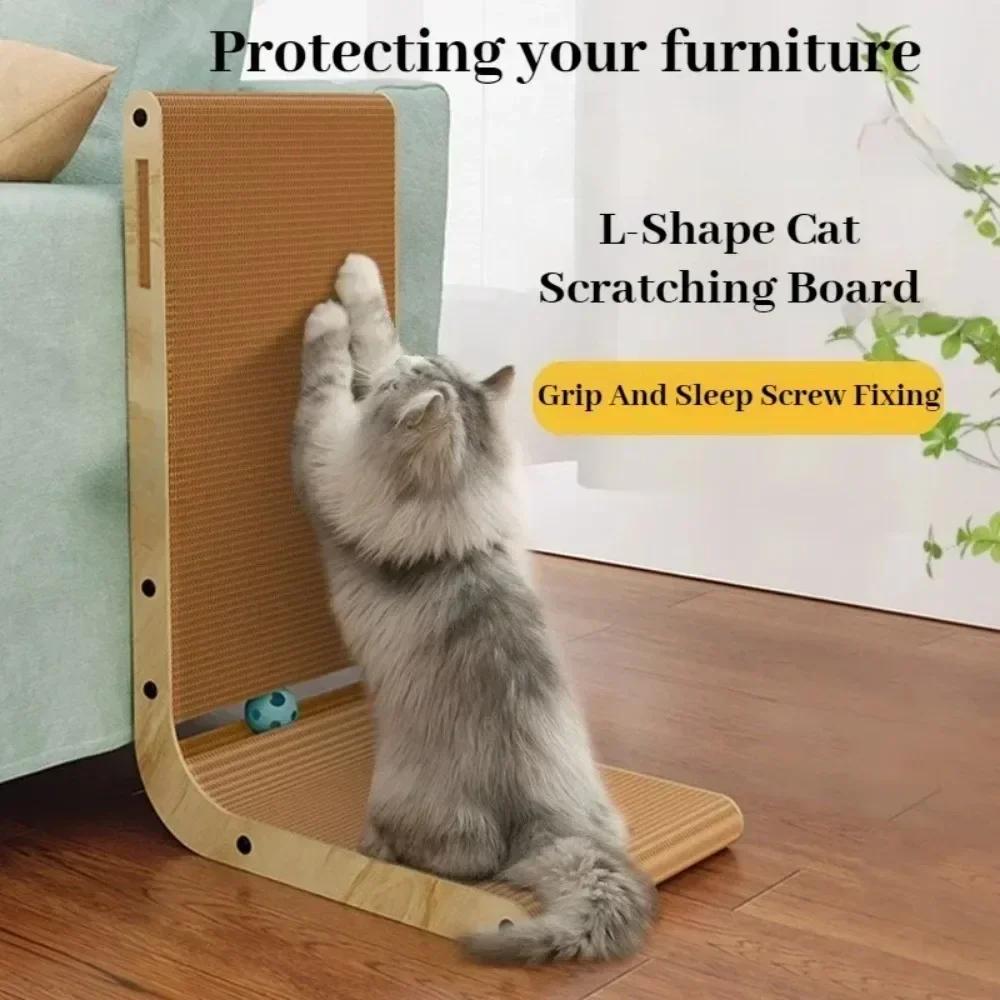 Cat Scratching Board Cat Toys Wooden Wear-resistant and Scratch-resistant Post Cat Furniture Training Grinding Claw Toys Sofa