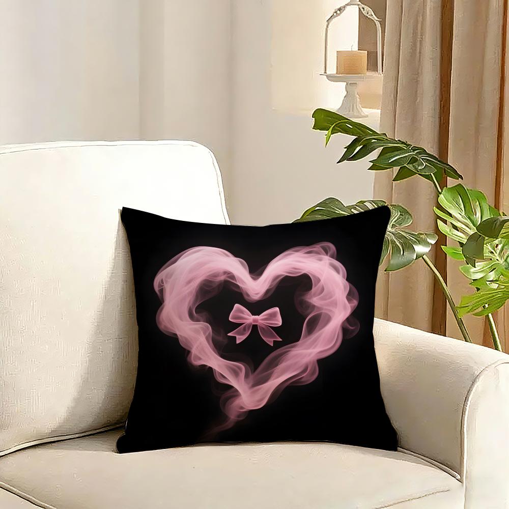 Valentines Day decoration Cushion Cover Reversible Plush Pillow Cover Soft Fluffy Home Decor for Sofa Bedroom