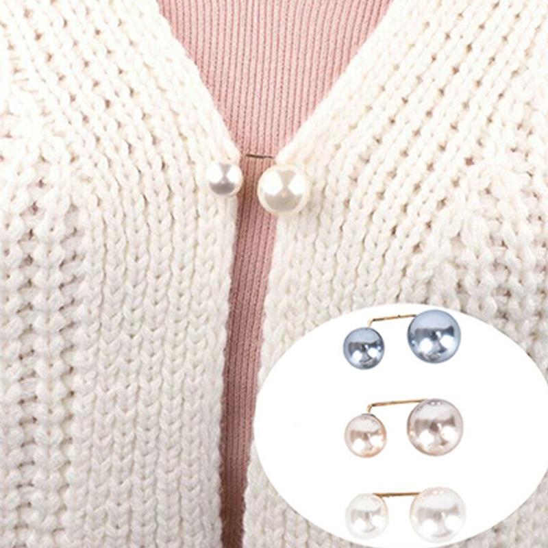Pearl Brooch Pins For Women Safety Pins Neck Button Fashion Waist Pins For Dress Shrink Waist Circumferences