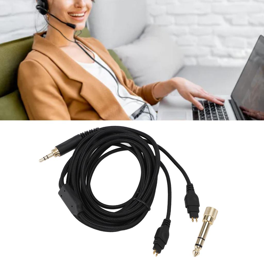 3.5mm Headphone Cable 6.56FT PVC Headphone Replacement Cable with 6.35mm To 3.5mm Adapter for HD580 