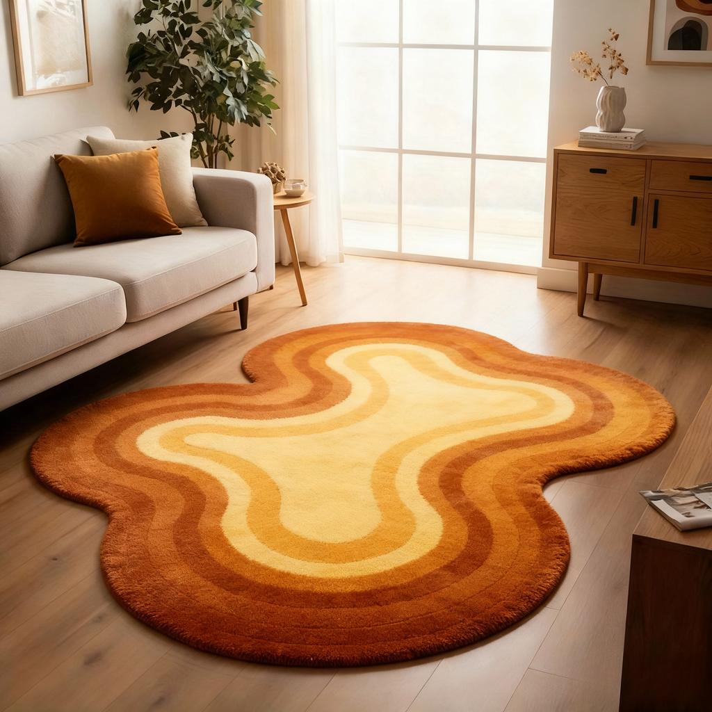 Irregular Shape Carpets for Living Room Fluffy Soft Lounge Dopamine Floor Mat Large Area Bedroom Decor Carpet Thickend Plush Rug