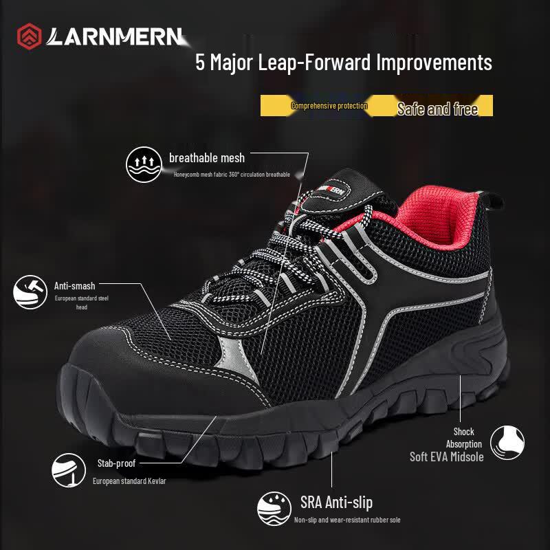 LARNMERN L11236 Дышащие рабочие защитные ботинки с защитой от ударов и проколов