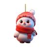 Christmas Ornament 2D Cartoon Snowman Shape Hanging Decoration with Lanyard Festive Atmosphere Christmas Decor