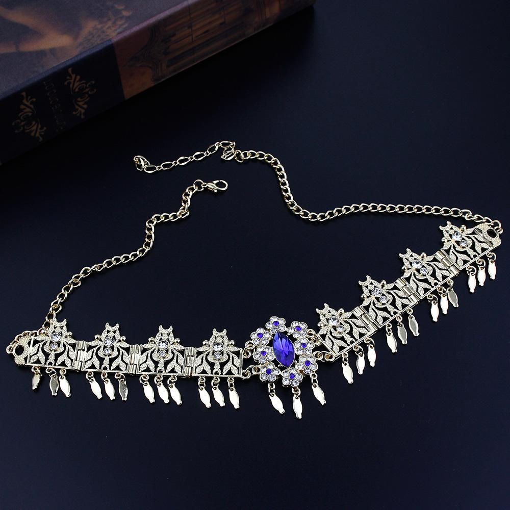 Цепочка на лоб невесты, корона, ювелирные изделия, женские изделия для волос, золотой цвет, хрустальная арабская повязка для волос