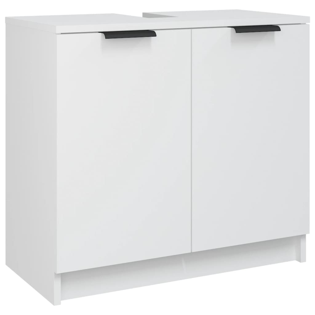 4 Piece Bathroom Furniture Set White Particleboard