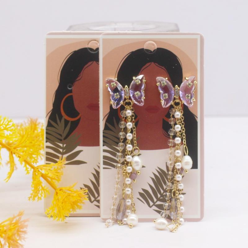 50pcs 5x9cm Earrings Cards Paperboard Jewelry Newest Arrived Popular Display Cardboard Hot Sale Fashion Design Delicate Cards