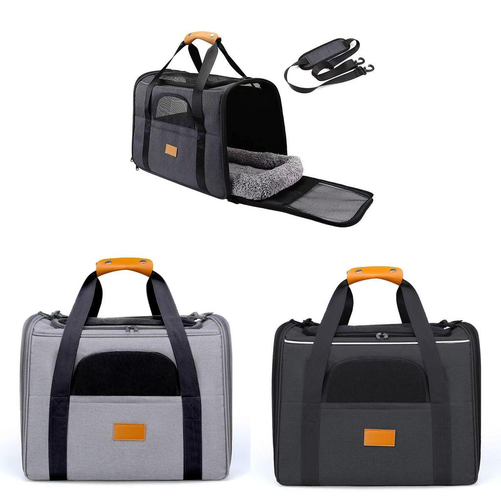 Foldable Cat Bag With Breathable Mesh And Lightweight Oxford Fabric For Outdoor Use