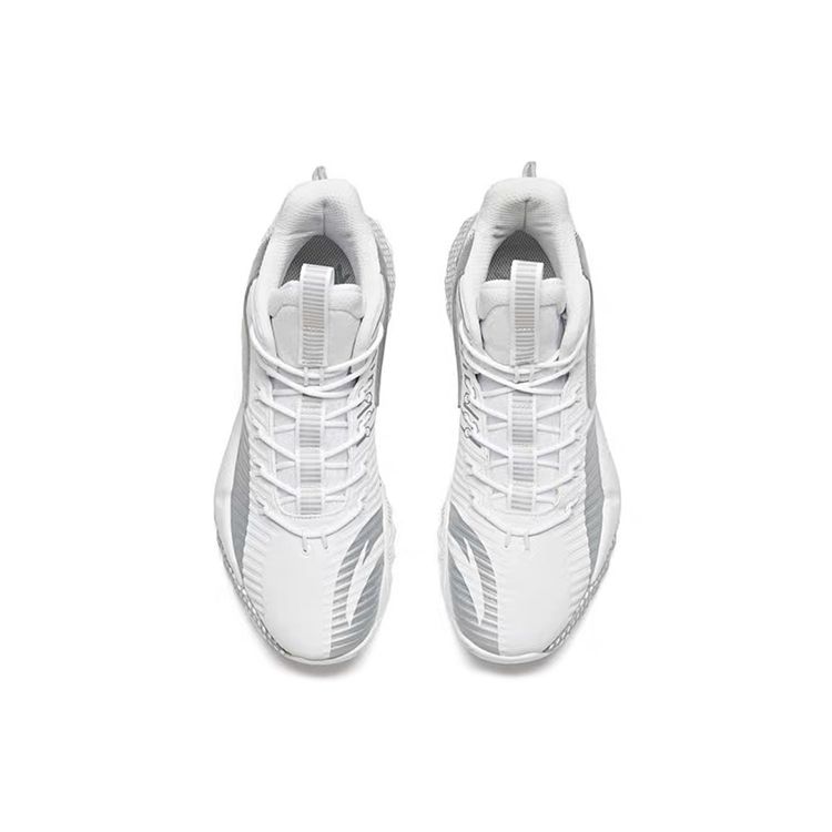 Anta Speed Battle 3 Comfortable Shock Absorption Warm High-Top Basketball Shoes Men Sneakers White Gray 11941606-10