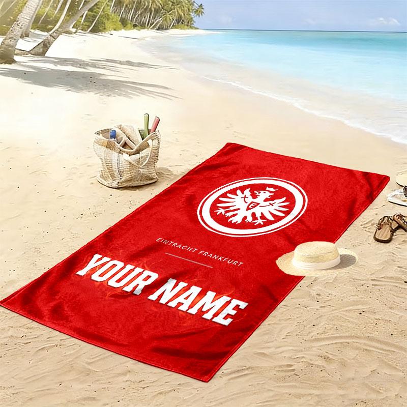 Custom Eintracht Frankfurt Print Beach Towel, Large Soft Quick Dry Towel for Beach Camping Swimming