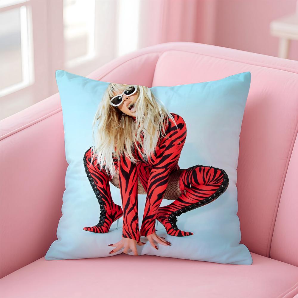 Pop American Singer BBebe Rexha Cushion Cover Pillowcase Short Plush Invisible zipper Room Sofa Cushion Cover