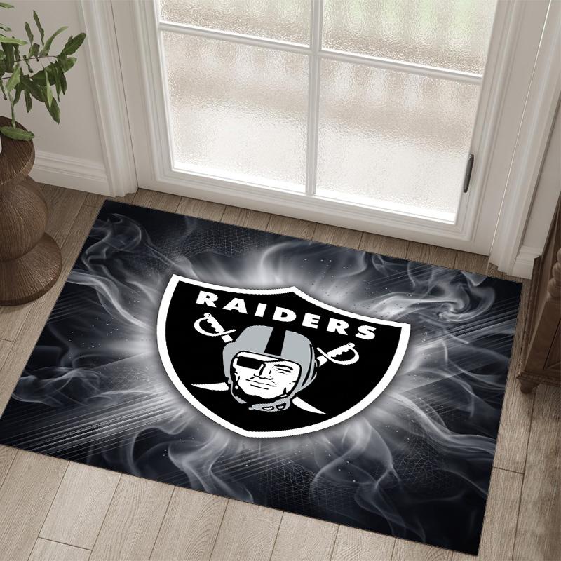 Las Vegas Raiders Design Crystal Velvet Carpet Cozy Non?Slip Printed Rug For Bedroom Living Room Entrance
