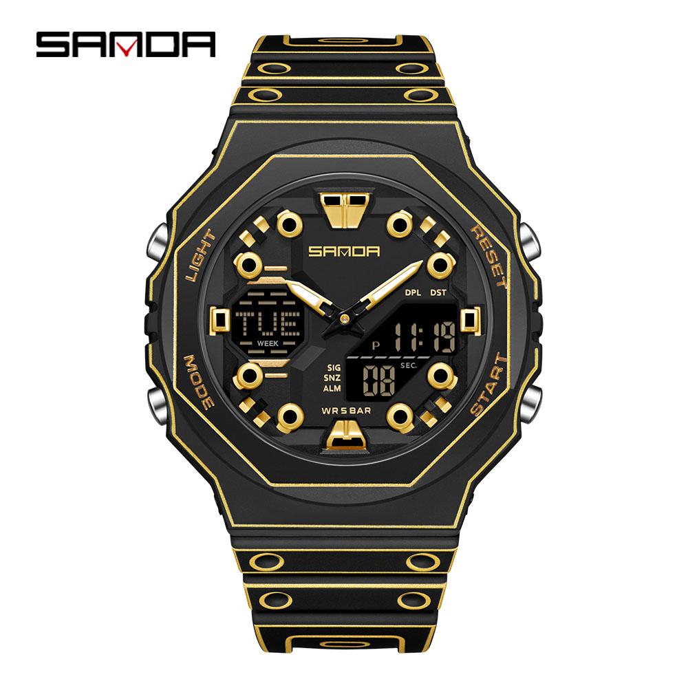 SANDA 6507 Outdoor Sports Men's Watch, Suitable for Neutral Waterproof, Fashionable, Luminous, Multi functional Electronic Wrist