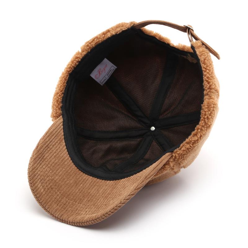 Зимняя бейсболка для женщин, вельветовая овечья шерсть, лоскутные женские кепки, осенняя теплая плюшевая шляпа дальнобойщика, регулируемый козырек