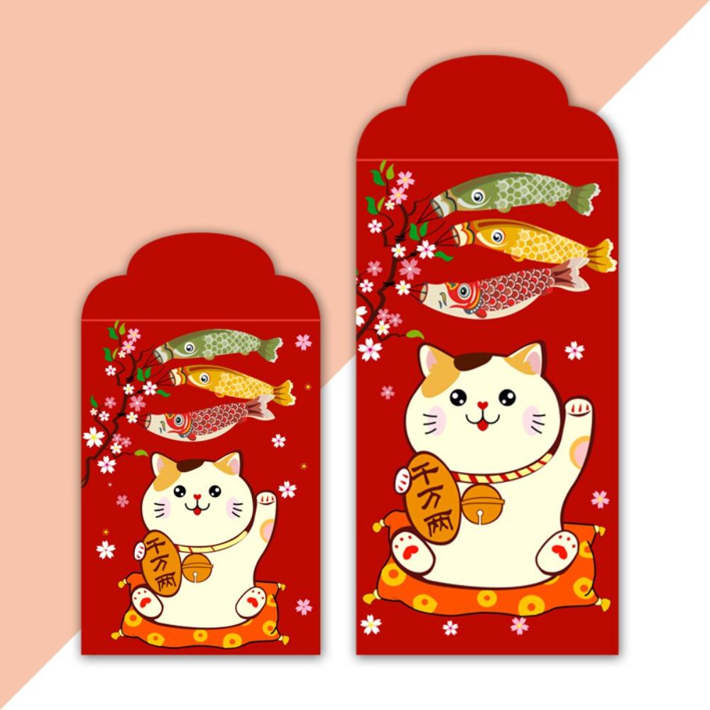 Antiquity Lucky Cat Red Envelope Rectangular HongBao Universal Red Packet Kids