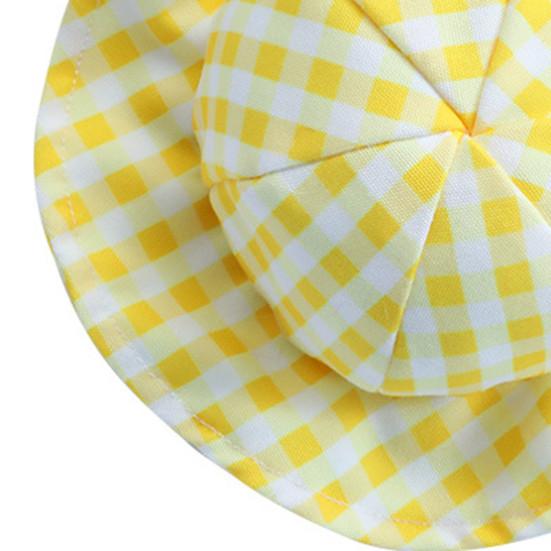 Кепка для домашних животных с клетчатым узором, защита от солнца, дышащая модная шляпа для домашних животных, рыбацкая шляпа, головные уборы для