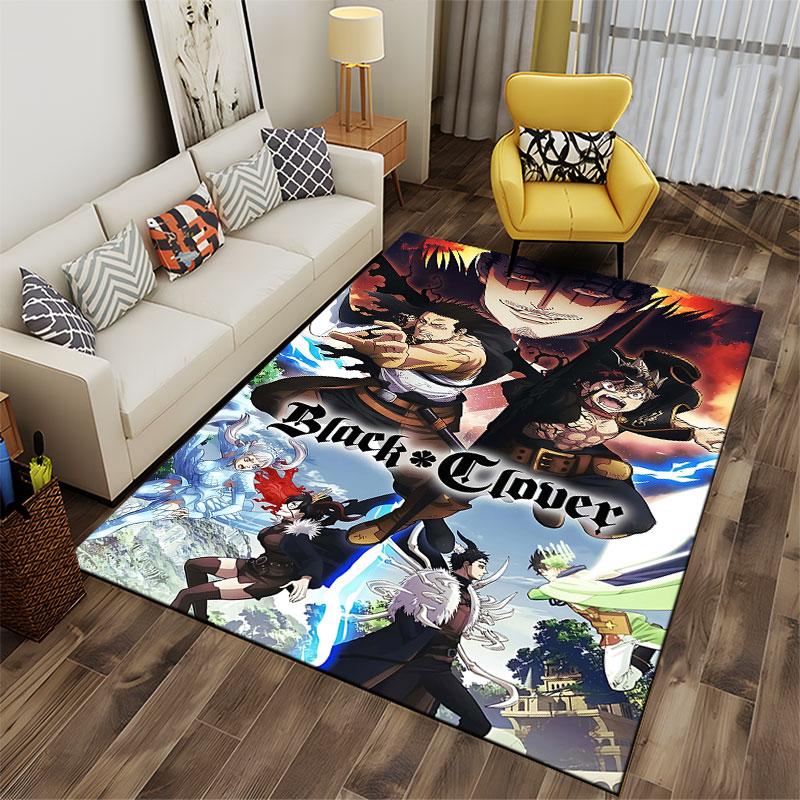 Black Clover Anime Carpet suitable as a non-slip mat for the living room or bedroom sofa