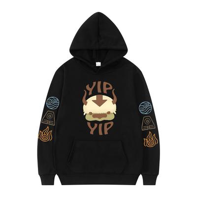 Толстовка с капюшоном «Аватар: Легенда об Аанге» для мужчин и женщин, пара Аппа Иип Буквы Печатный Матовый Аниме Спортивный Топ