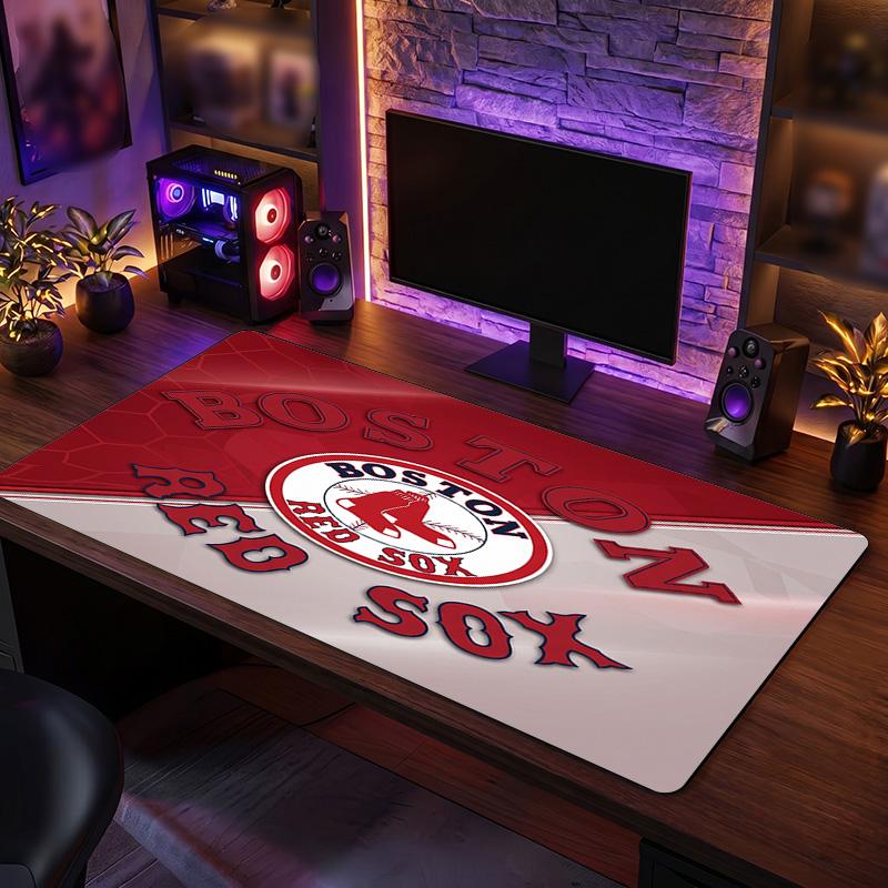 Boston Red Sox Pattern Mousepad Anti?Slip Rubber Desk Pad For Gaming Working Desktop Decoration
