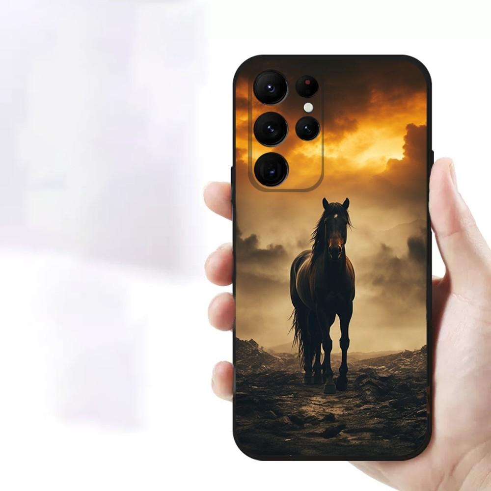 Чехол для телефона Horse Ultra-Thin TPU для iPhone 6-16ProMax/SamsungS7-S24Ultra/Redmi13TPro - ударопрочный, устойчивый к царапинам, рельефный чехол CameraSafe