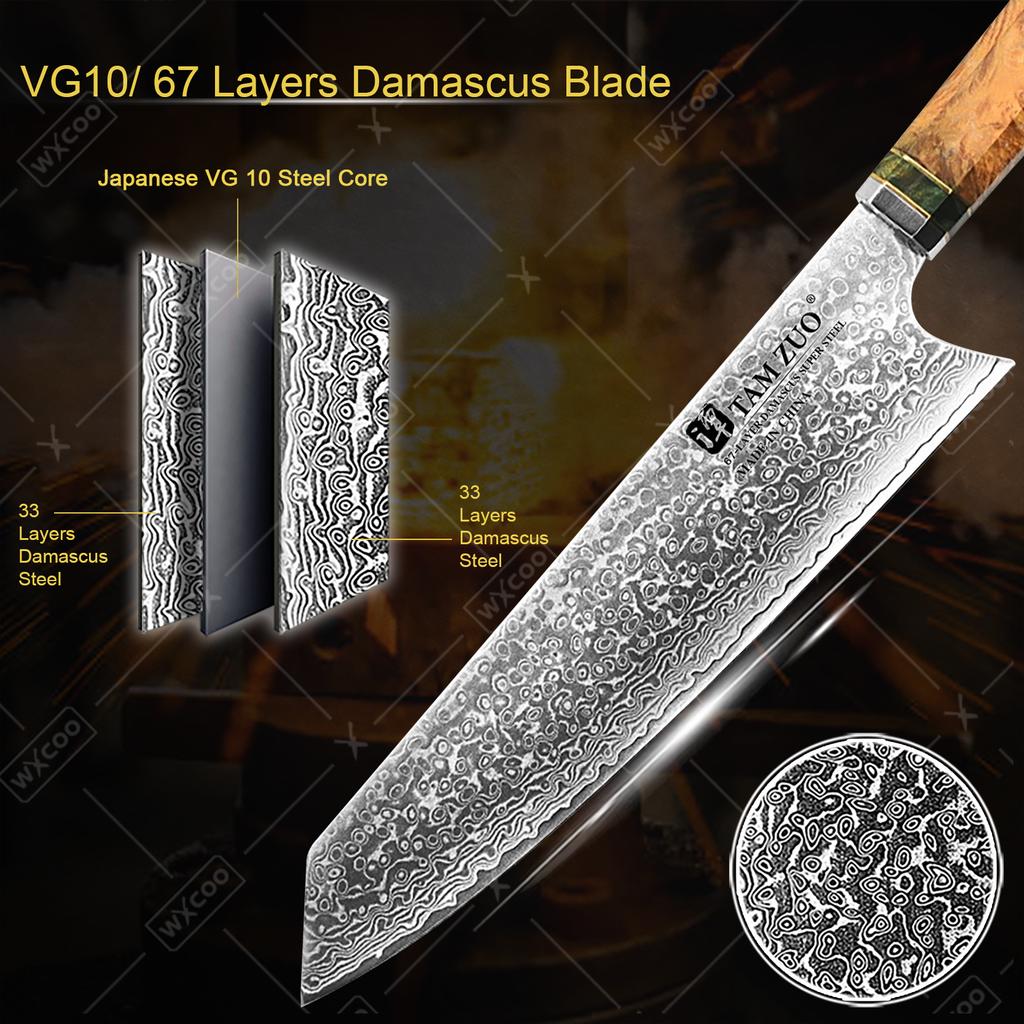 WXCOO Японский шеф-нож Kiritsuke Дамасская сталь Нож Santoku VG10 Нож для чистки фруктов Универсальный кухонный нож Кухонные аксессуары