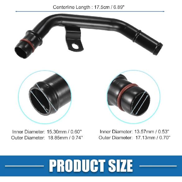 Engine HVAC Heater Hose Assembly for Ram 1500 2500 3500 2011-2023 5.7L No.53022199AC Radiator Hose Inlet Pipe Metal Black