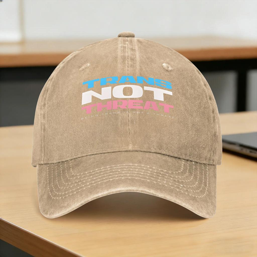 TRANS NOT THREAT Baseball Cap Sun Hiking Fishing Hot Sale Washed Trucker Hat Women Unisex Stylish Design Baseball Caps