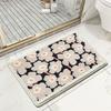 Modern Minimalist Entryway Mat With Cartoon Flower Print Design For Indoor Home Use