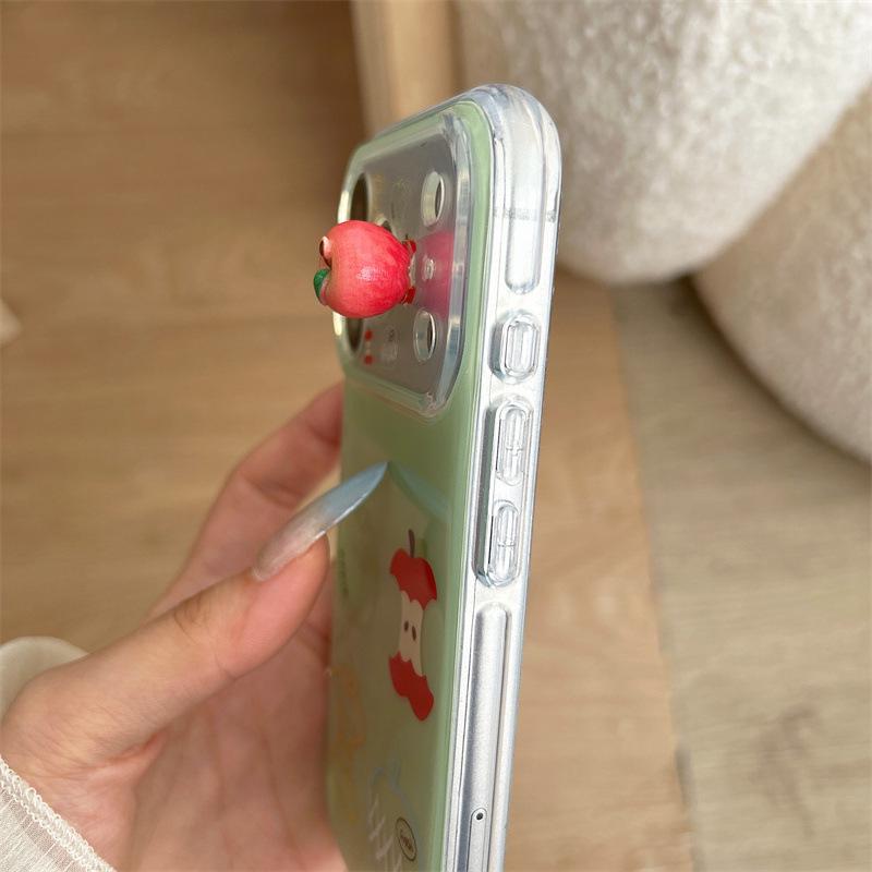 3D Чехол для телефона Клубника Яблоко для iPhone 17 / 16 Pro Max / 15 Pro - Свежий, Милый и Стильный