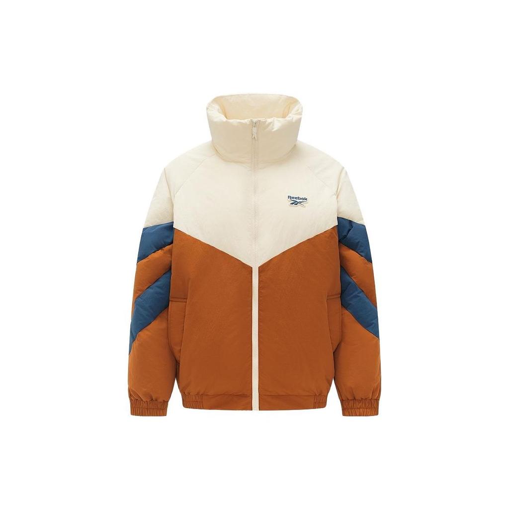 Reebok Lightweight Warm Windproof Loose Down Jacket Women Jacket Off-White Brown Lake-Blue 23FRC252WGBH