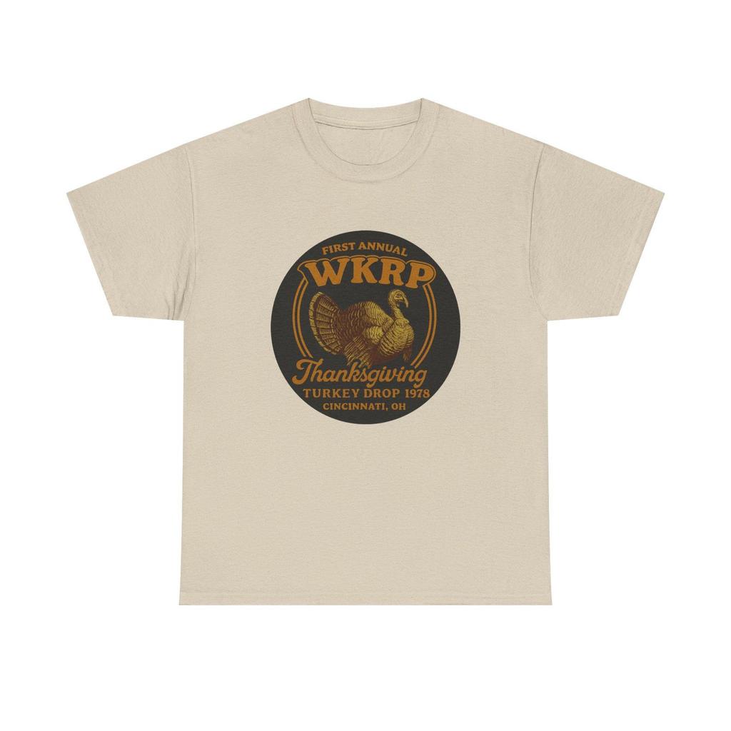 WKRP Thanksgiving Turkey Drop Tee | Vintage Radio Station Turkey Logo