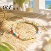 Handmade Woven Rope Wristbands Braided Bracelet for Women, Bohemian Wrist Adjustable Bracelets Women with Colorful Rice Beads, Knot Cord Wristband