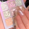 Палитра теней для век с блестками в виде снежинок, 9 цветов, Хайлайтер Diamond Flash, Осветляющая палитра теней, Сияющие тени, Подчеркивание нижнего века, Водостойкий, Стойкий, Мерцающий макияж глаз