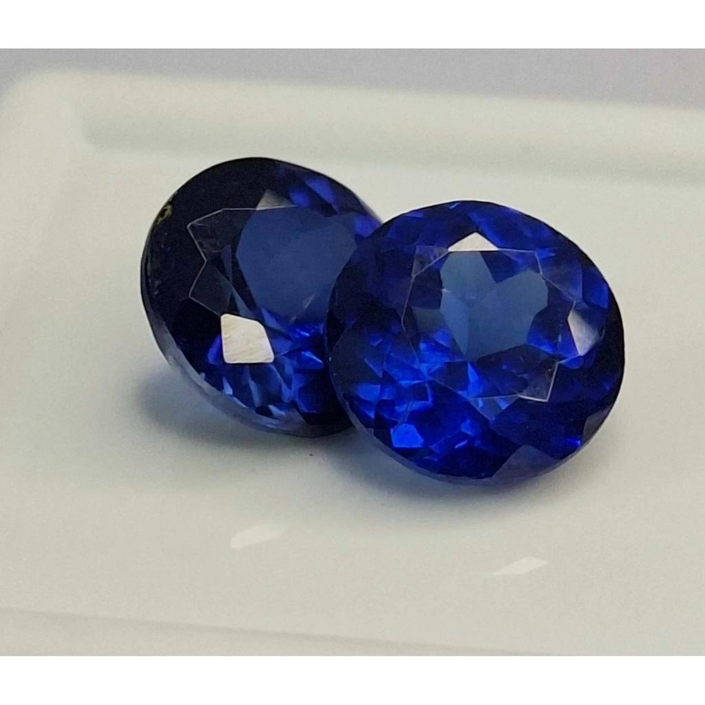 Beautiful Blue Sapphire Natural Round Cut 5-6 Ct Pair Certified Loose Gemstone