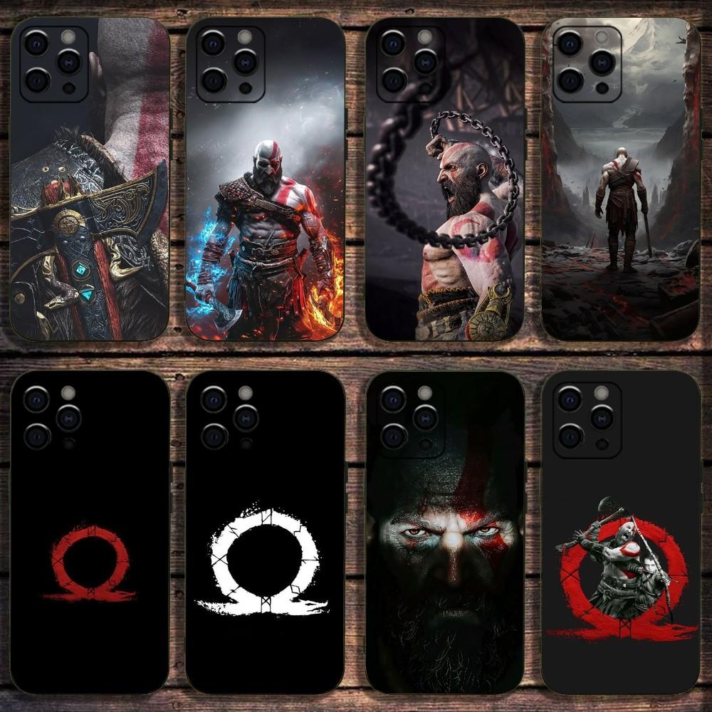 Чехол для телефона G-God of W-War Game для Apple iPhone 15,14,13,12,11,Pro,X,XS,Max,XR,Plus,Mini Мягкий черный чехол