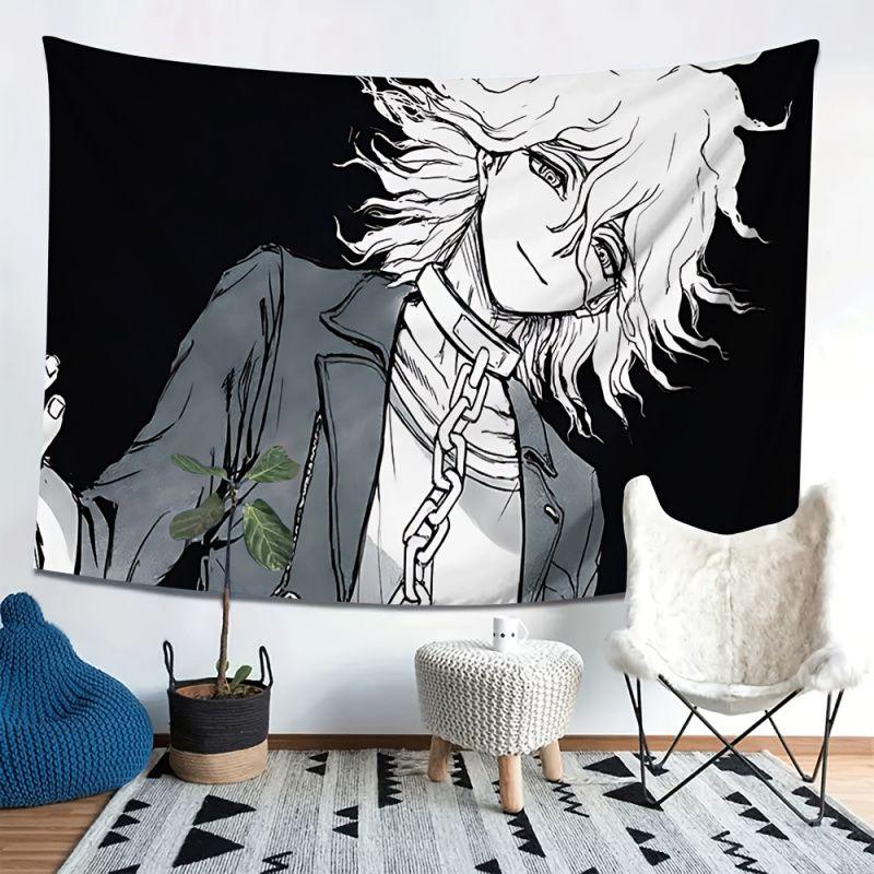 Anime Tapestry Japanese Anime Style Bedroom Background, Cute Wall Art for Female Dormitory Room Decor