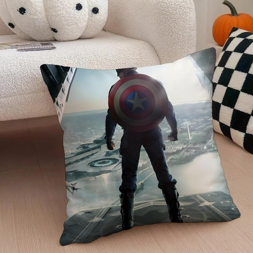 CCaptain America Cushion Cover Linen Pillow Case Soft Breathable Protective Couch Room Decoration