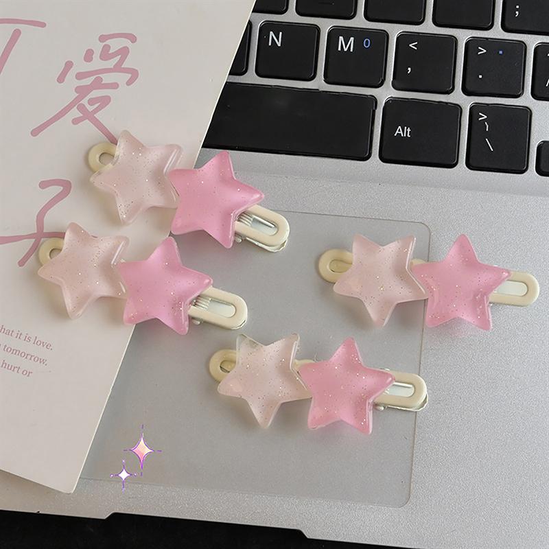 Милая милая шпилька со звездой, милая заколка для волос с пентаграммой, зажим для волос с утиным клювом, зажимы для боковой челки для девочек, аксессуары для волос Y2K