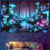 1 Piece Fluorescent Mushroom Forest Tapestry -Polyester Material, Bedroom/Living Room/Dorm Decoration-With Free Installation Kit