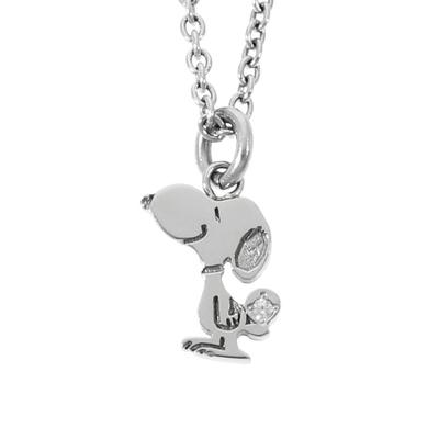Коллаборация Gin no Phiten Ожерелье-тарелка Snoopy для нержавеющей стали с официальным Phiten PEANUTS SNOOPY [Shinjuku Kura] Женский, Цирконий,