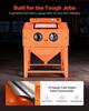 435L Sandblasting Cabinet, Heavy Duty Steel Sand Blaster with Dual Blasting Guns Kit, 117L Media Hopper & 1200W Powerful Dust Collector for Oversized